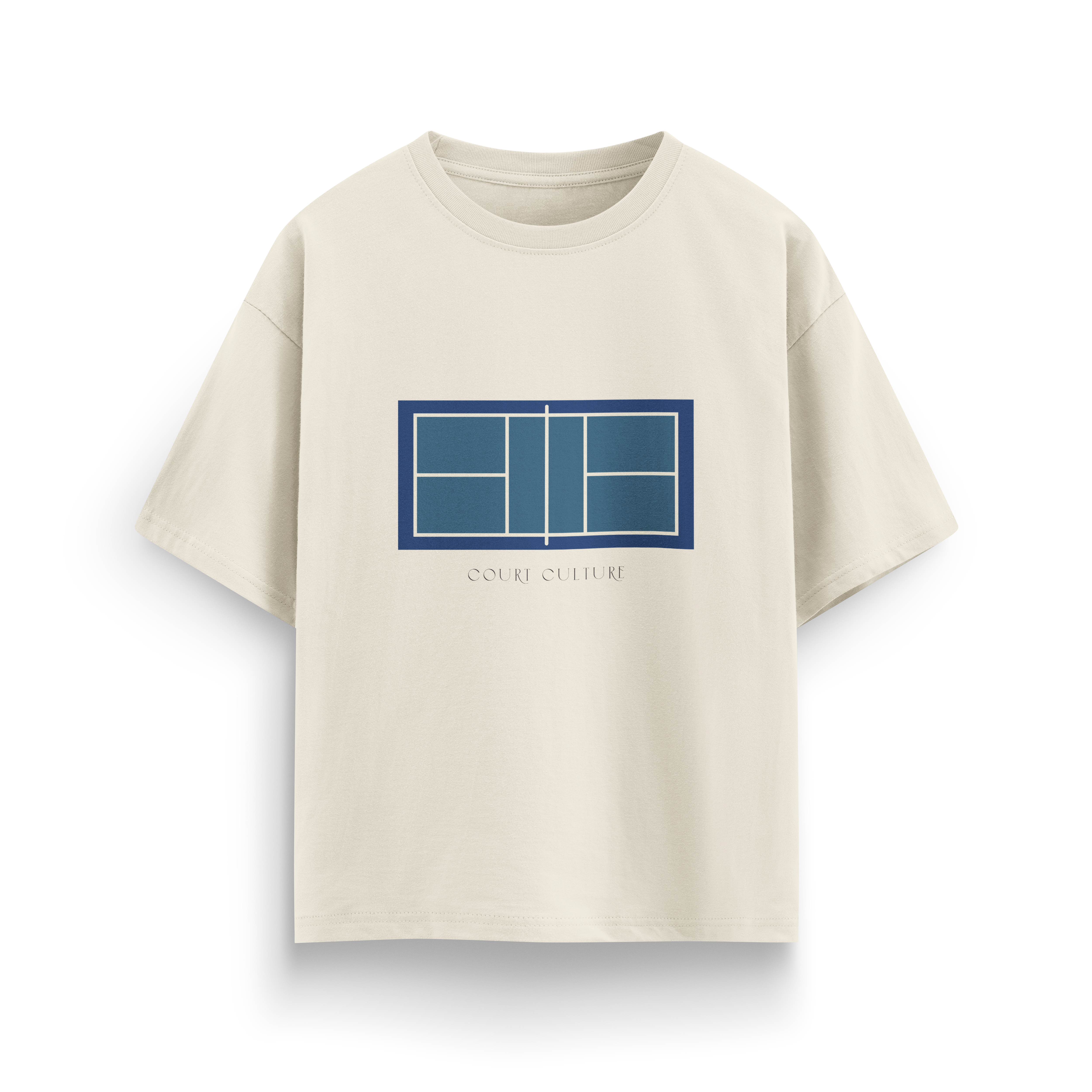 “Court Culture” Tee – Oversized Off-White